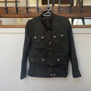 JCREW waxes cotton army green coat